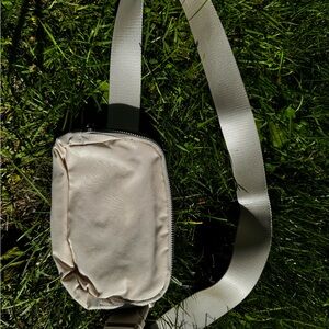 Cream Nylon Sling Bag